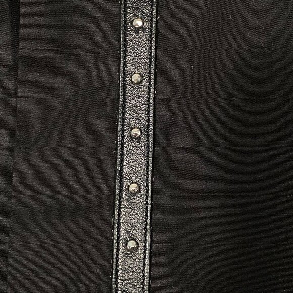 Versace Collection Leather Accent Button Up Shirt Size 14 1/2 - 37 - Picture 2 of 9